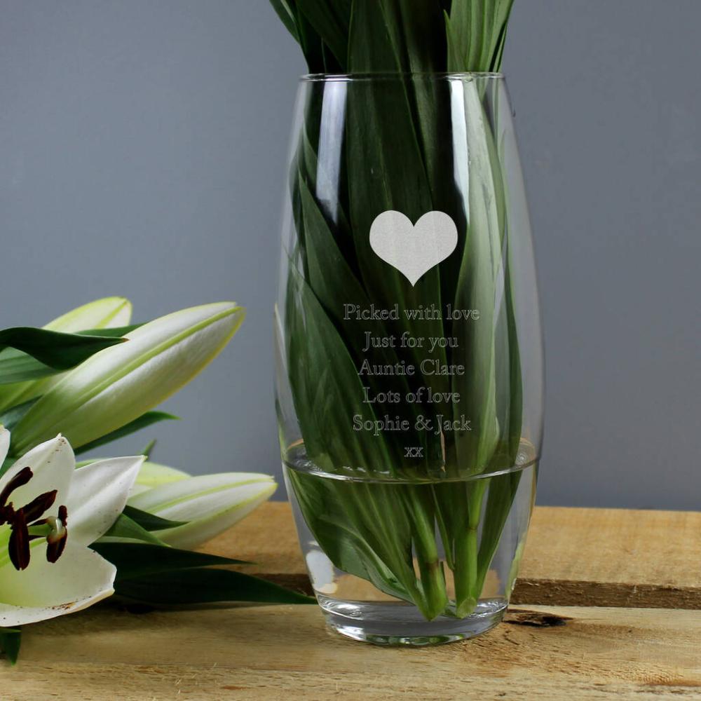 Personalised Heart Vase | Vases Home Accessories Vases