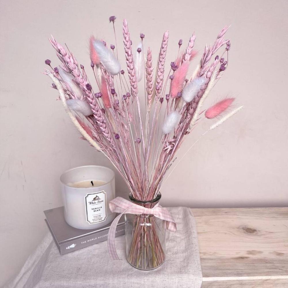 Pink Dried Flower Arrangement With Vase | Dried flowers Dried flowers Dried flowers