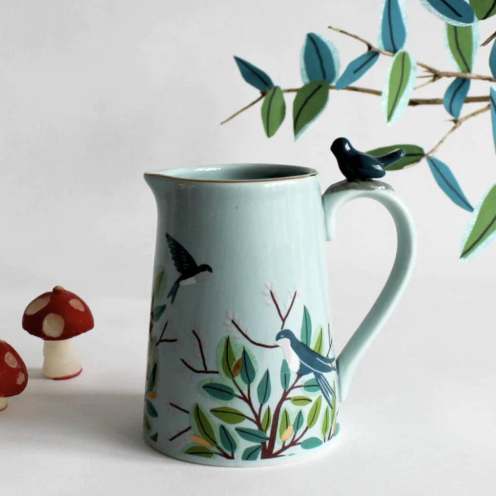 Porcelain Milk Jug With Bird | Vases Home Accessories Vases