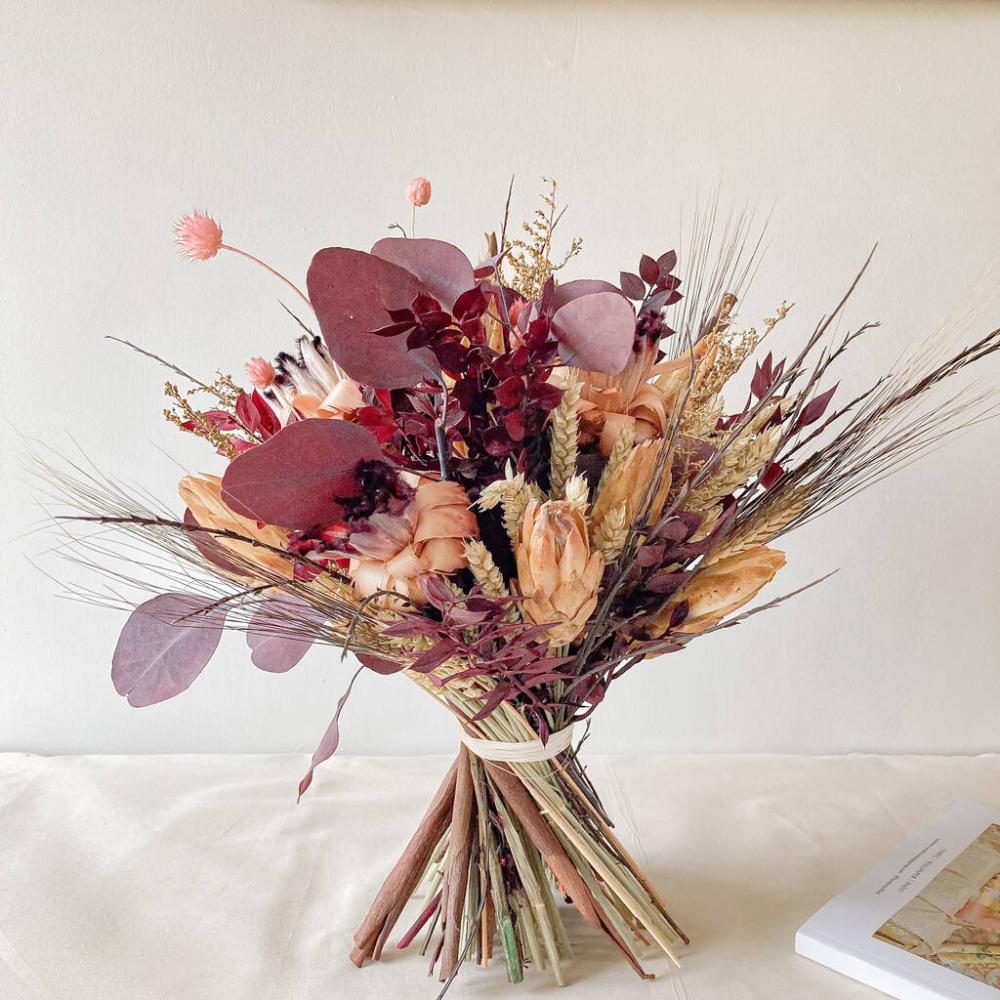 Preserved Burgundy Bouquet With Proteas Nocturne | Dried flowers Dried flowers Dried flowers