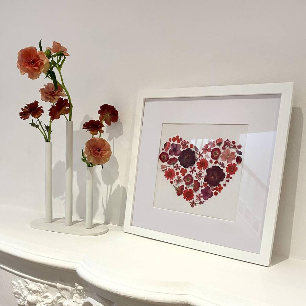 Pressed Flower Heart In A Frame | Dried flowers Dried flowers Dried flowers