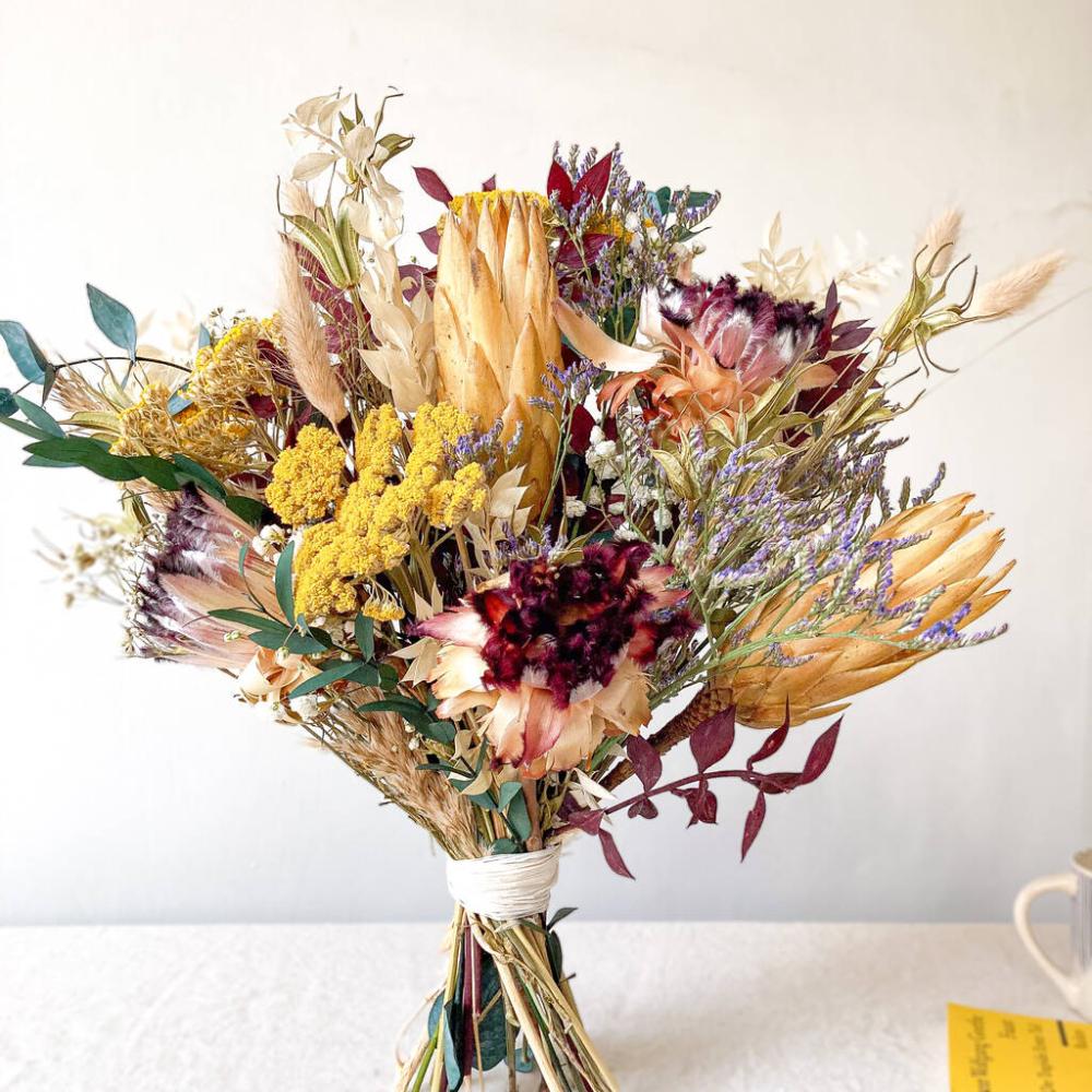 Protea Achillea Dried And Preserved Flower Bouquet | Dried flowers Dried flowers Dried flowers