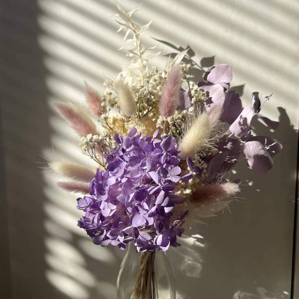 Purple Hydrangea Dried Flower Posy With Jar | Dried flowers Dried flowers Dried flowers