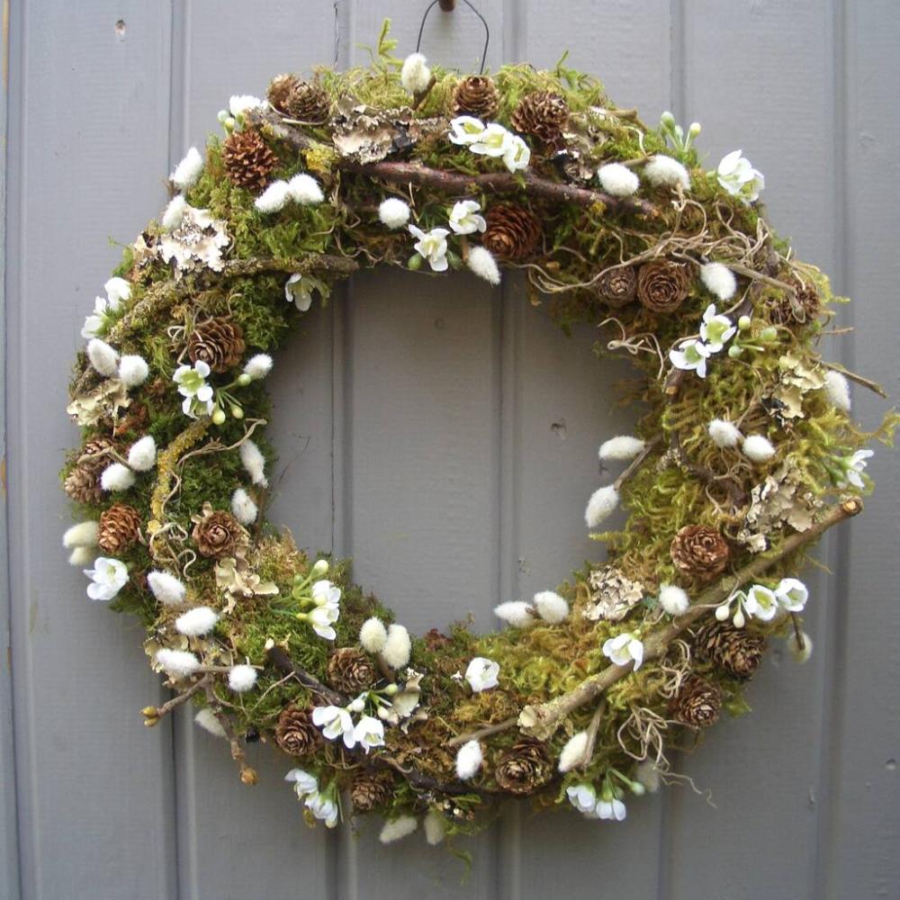 Pussy Willow And Wax Flower Wreath | Floral wreaths Floral wreaths Floral wreaths