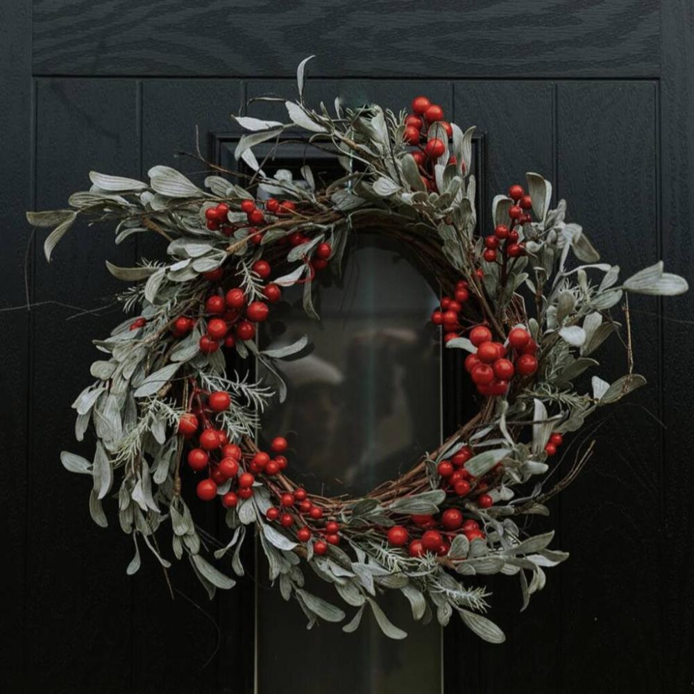 Red Berry And Dark Green Leaf Wreath | Floral wreaths Floral wreaths Floral wreaths