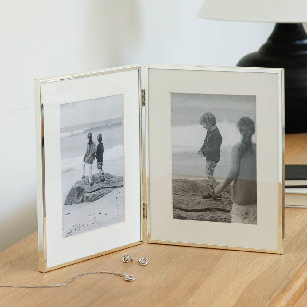 Silver Fine Double Folding Photo Frame 5×7′ | Picture frames Home Accessories Picture frames