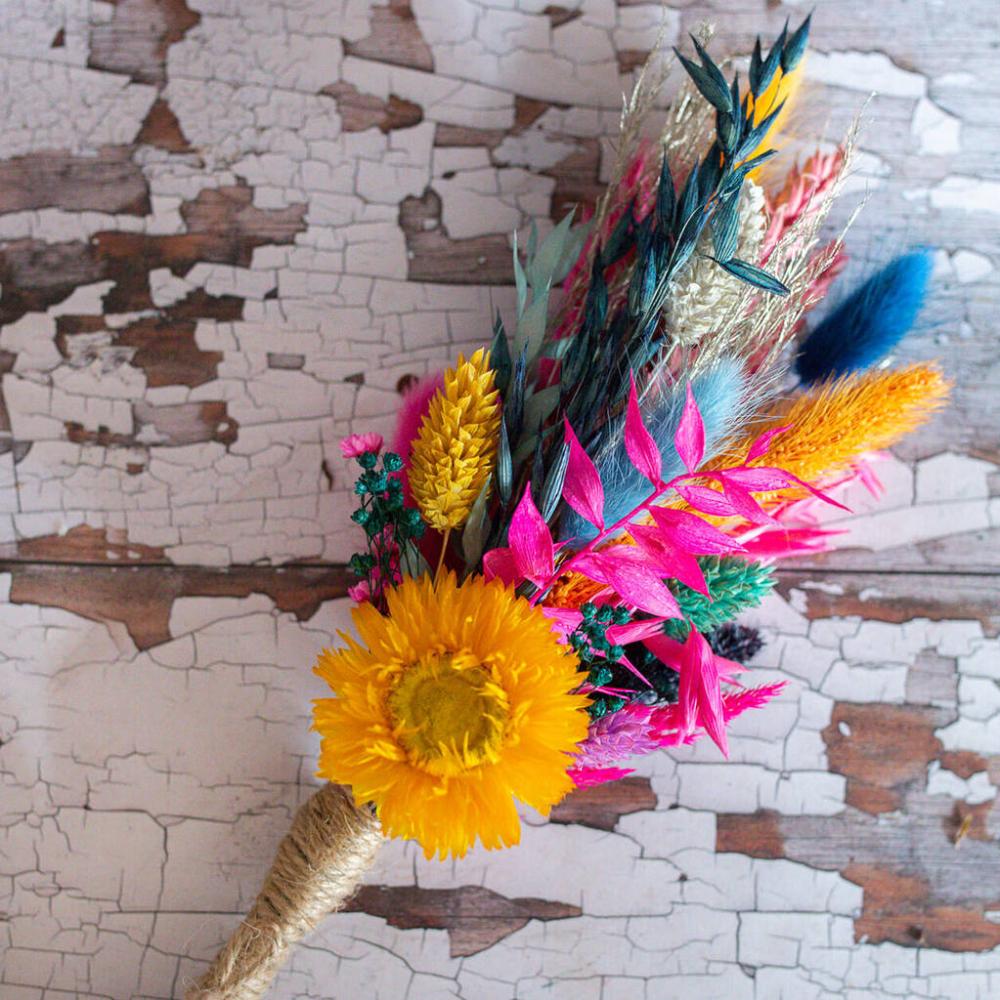 Small Dried Flower Posy In Neon Brights | Dried flowers Dried flowers Dried flowers