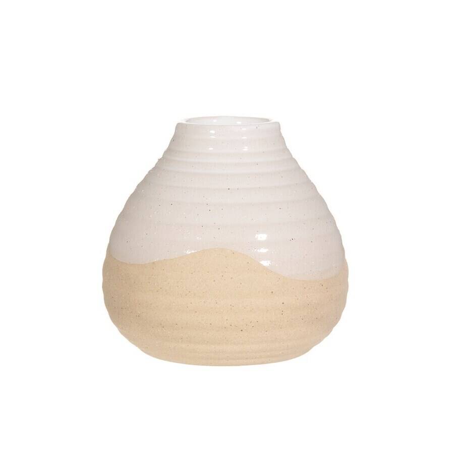 Soft White Half Glazed Small Vase | Vases Home Accessories Vases