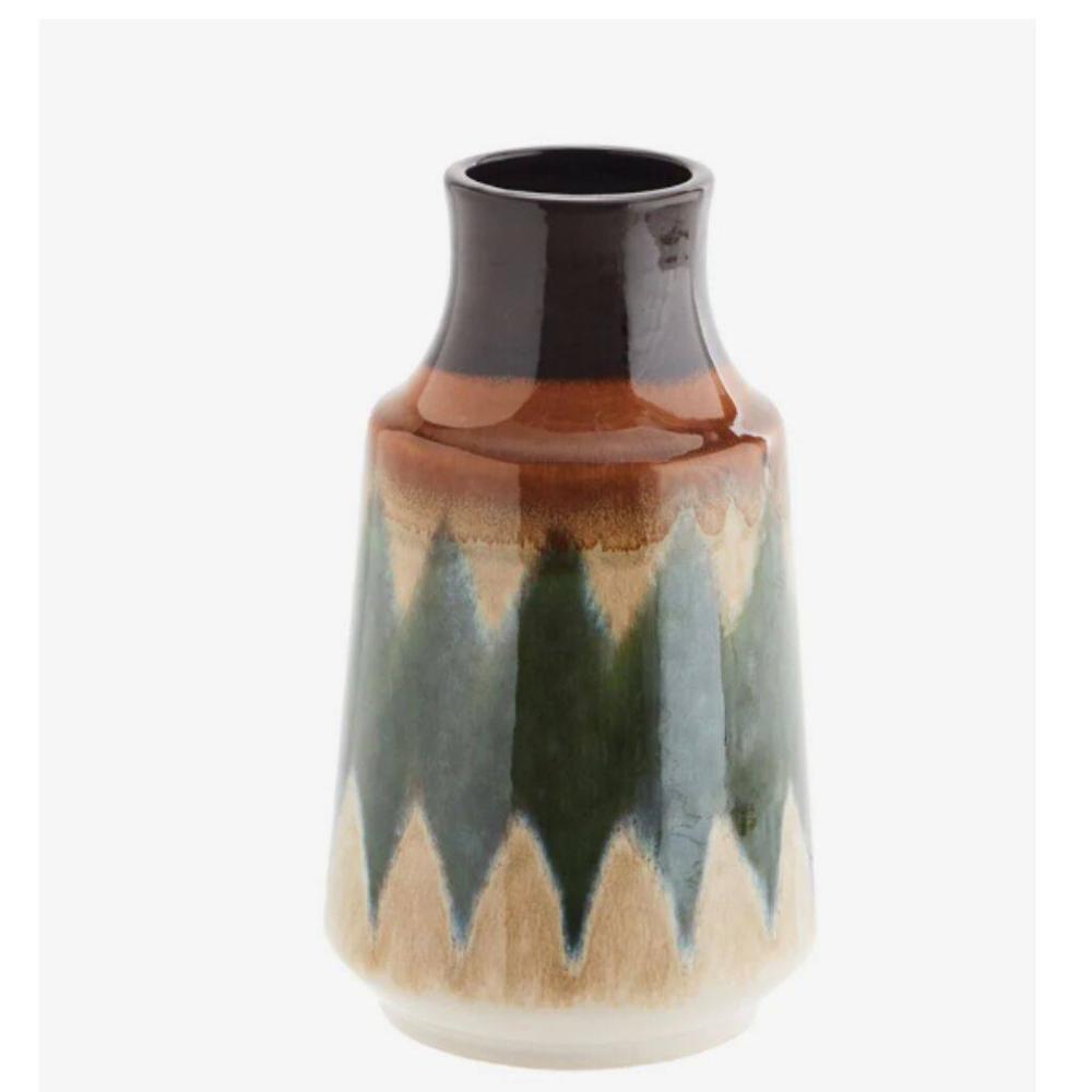 Stoneware Vase Green/Cream | Vases Home Accessories Vases