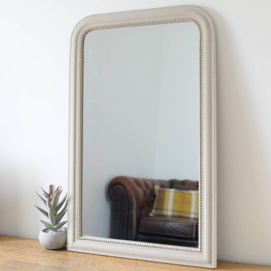 Vintage Edged Wall Mirror In Stone | Mirrors Home Accessories Mirrors