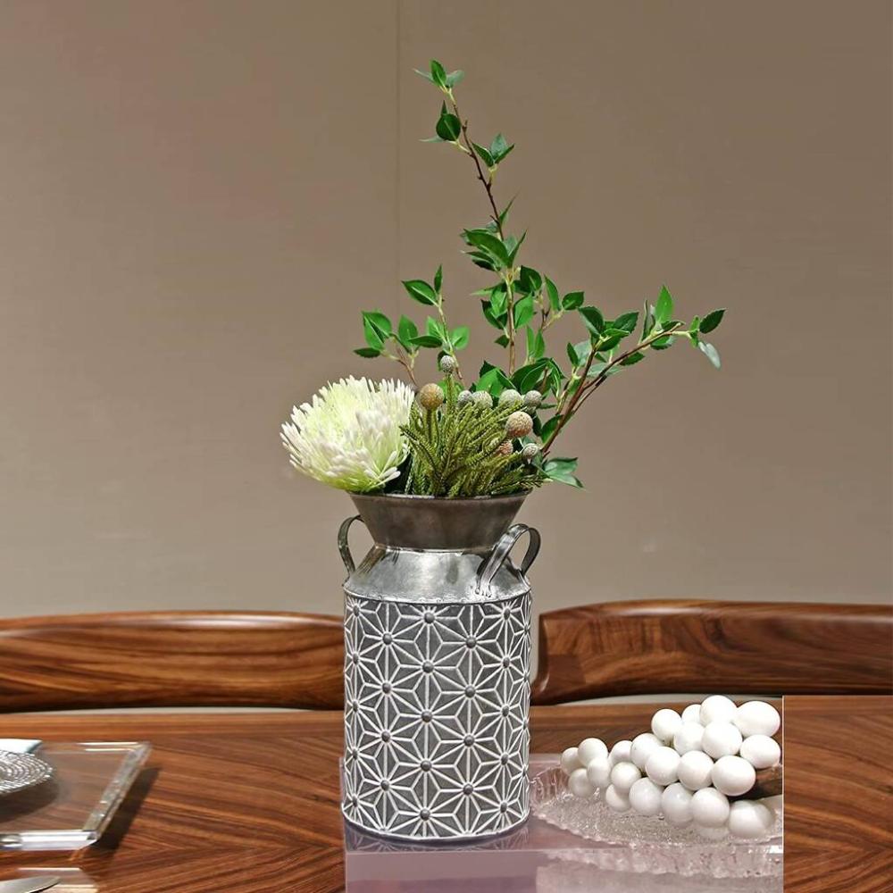 Vintage Galvanized Metal Can Vase | Vases Home Accessories Vases