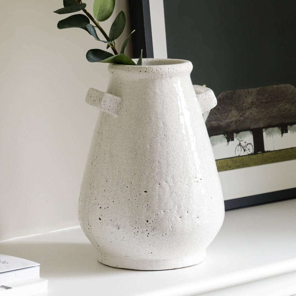 White Vase With Handles | Vases Home Accessories Vases