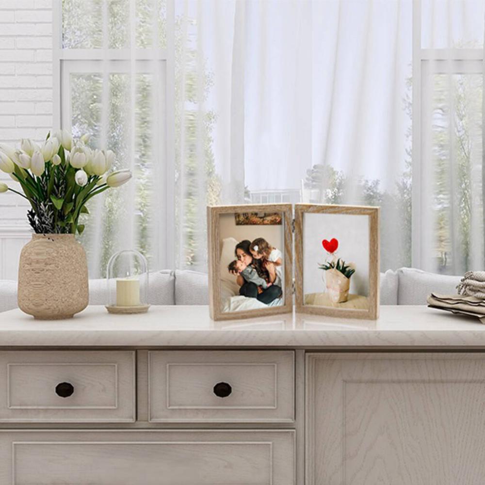 Wooden Double Photo Frame 5×7 For Tabletop | Picture frames Home Accessories Picture frames