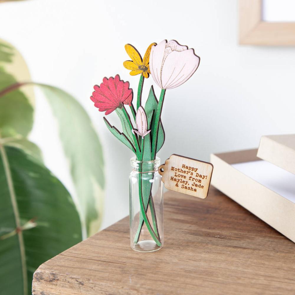 Wooden Forever Flowers Vase Keepsake | Vases Home Accessories Vases