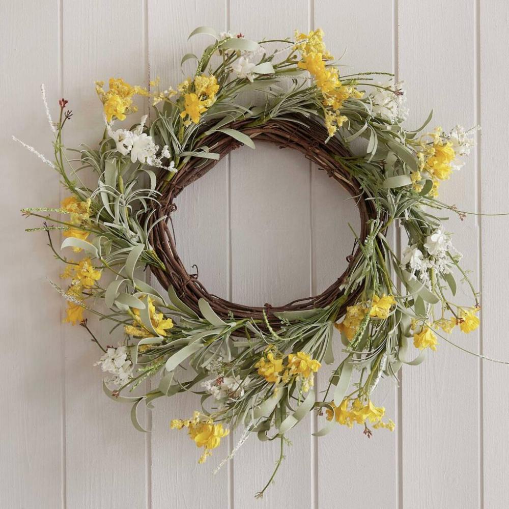 Yellow Artificial Flower Foliage Spring Wreath | Floral wreaths Floral wreaths Floral wreaths