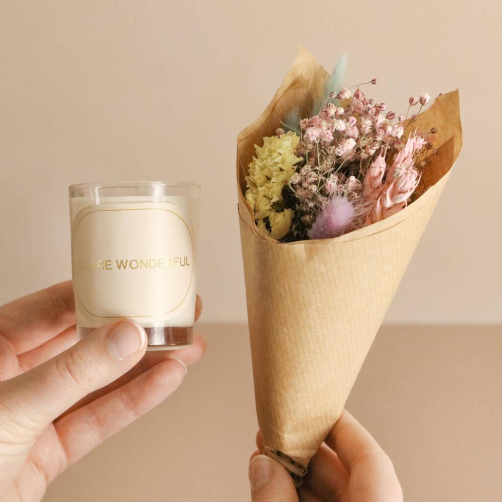 You Are Wonderful Mini Candle And Flower Posy Gift | Dried flowers Dried flowers Dried flowers