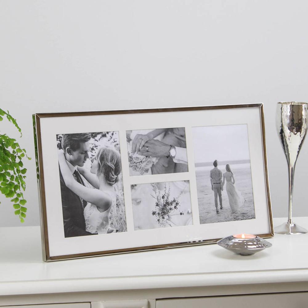 Four Aperture Long Silver Plated Fine Photo Frame | Picture frames Home Accessories Picture frames