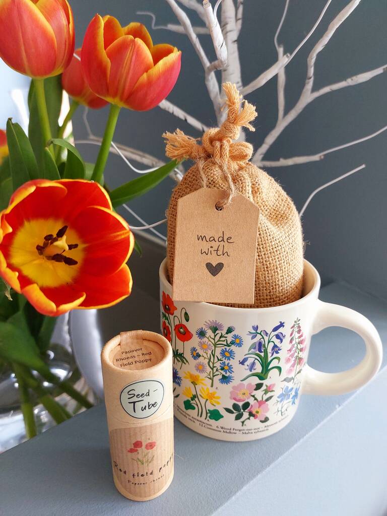 Poppy Seeds Gift Set With Ceramic Mug | Dried flowers Dried flowers Dried flowers